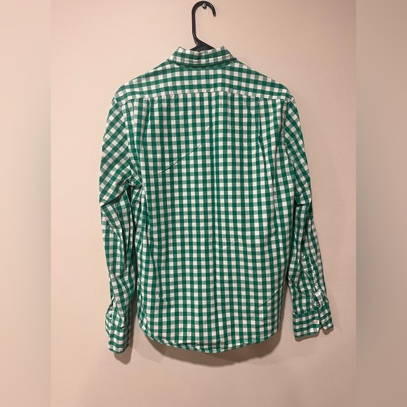 J.Crew Slim Fit Green & White Gingham Button-Down Shirt - size medium - Picture 3 of 8